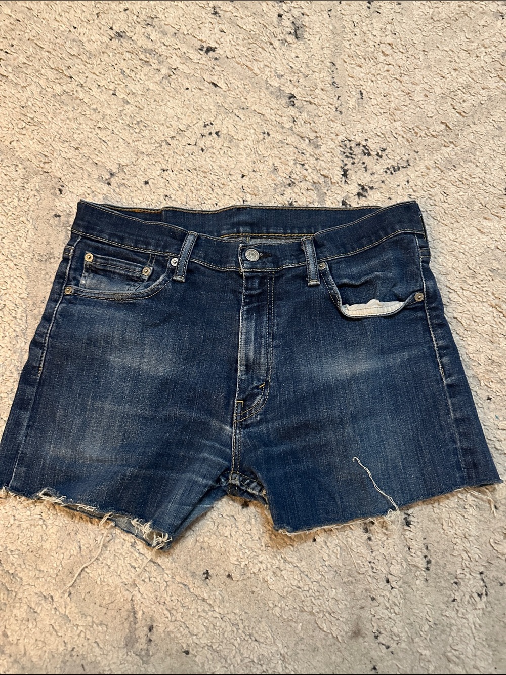 Levi’s Denim Cutoff Shorts in Dark Blue